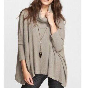 Free People Cowl Turtleneck Split Back Swe…